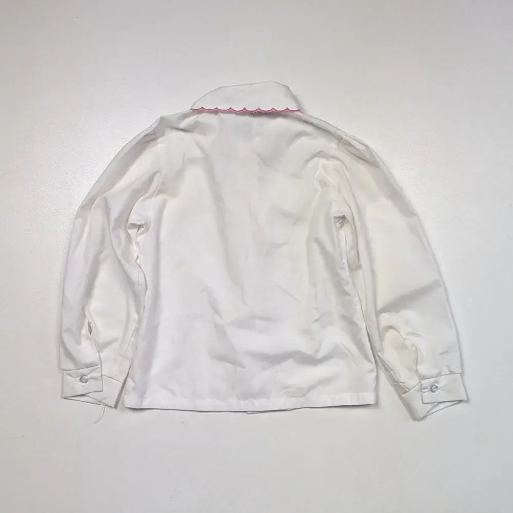 Vintage Honors Shirt Girls Size 4T White Scottie Dog Peter Pan Collar